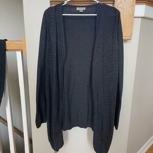 LOFT Gray Open-Front Cardigan Sweater